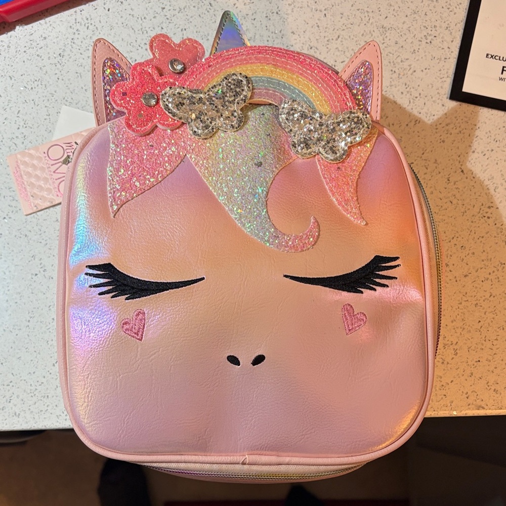 NWT Sparkly Unicorn Kids Backpack - Pink and Silver